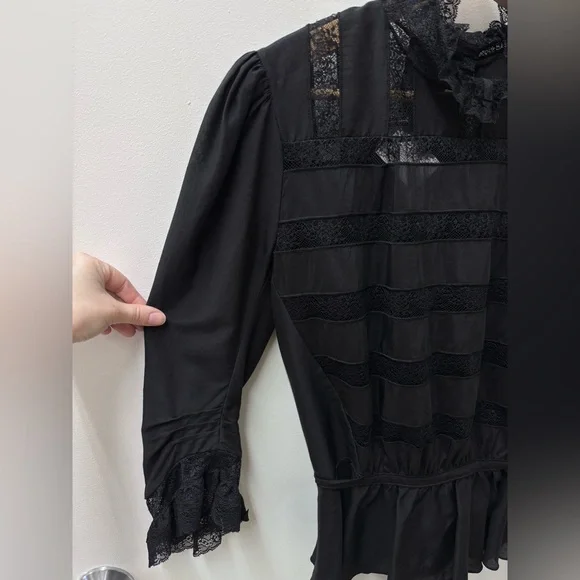 Marc Jacobs Sasha Black Lace The Victorian Blouse